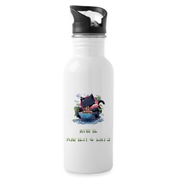 Just a Girl who loves Anime Ramen and Cats - Water bottle with straw - white - Right