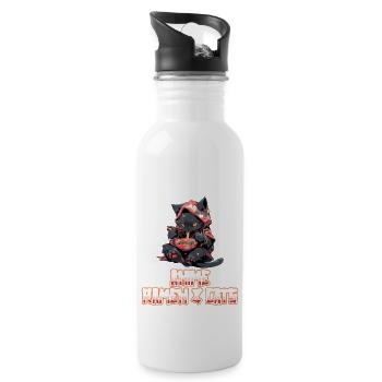 Just a Girl who loves Anime Ramen and Cats - Water bottle with straw - white - Right