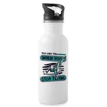 You Only Fail When You Stop Trying Surfer - Trinkflasche mit integriertem Trinkhalm - Weiß - Rechts