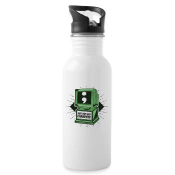 Hide And Seek Champion Software Engineer Coder - Water bottle with straw - white - Right