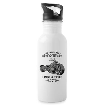 Ride A Trike To Add Life To My Days Trikebike - Water bottle with straw - white - Right