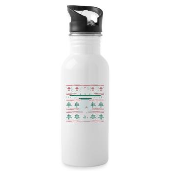 Père Noël Ovni Alien Bigfoot Moche - Gourde avec paille intégrée - blanc - Droite