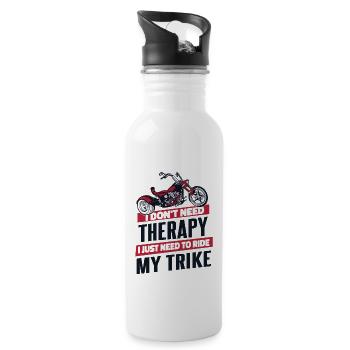 I Just Need To Ride My Trike Trikebike - Water bottle with straw - white - Right