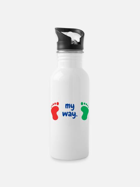 My Way 2 - Trinkflasche mit integriertem Trinkhalm - Weiß