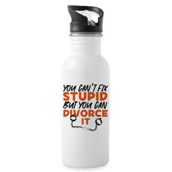 Happy Divorce Party You Can't Fix - Trinkflasche mit integriertem Trinkhalm - Weiß - Rechts