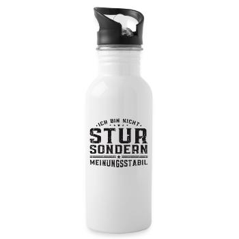 Ich Bin Nicht Stur Sondern Meinungsstabil - - Water bottle with straw - white - Right