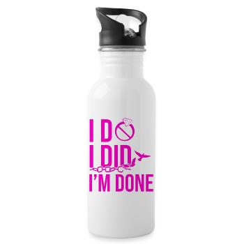 Happy Divorce Party I Do I Did I'm - Trinkflasche mit integriertem Trinkhalm - Weiß - Rechts