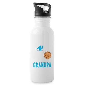 Water Polo Player Calls Me Grandpa - Water bottle with straw - white - Right