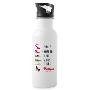 Happy Divorce Party Single Married - Trinkflasche mit integriertem Trinkhalm - Weiß - Rechts