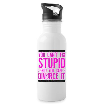 Happy Divorce Party You Can't Fix - Trinkflasche mit integriertem Trinkhalm - Weiß - Rechts