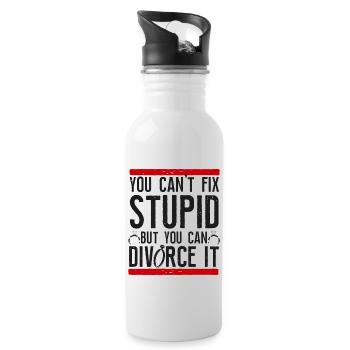 Happy Divorce Party You Can't Fix - Trinkflasche mit integriertem Trinkhalm - Weiß - Rechts