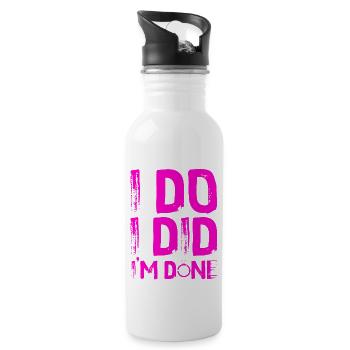 Happy Divorce Party I Do I Did I'm - Water bottle with straw - white - Right
