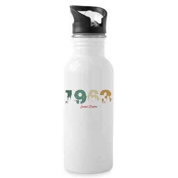 1963 Birthday present - Water bottle with straw - white - Right