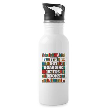 It's not hoarding when it's books reading book - Water bottle with straw - white - Right