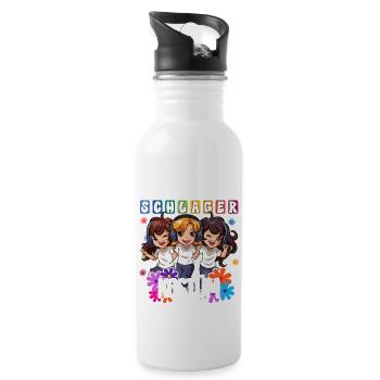 Das Ist Mein Schlager Kostüm - Trinkflasche mit integriertem Trinkhalm - Weiß - Rechts