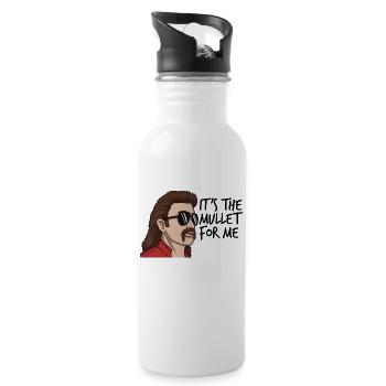 Es ist die Meeräsche für mich Mullet Redneck Männe - Trinkflasche mit integriertem Trinkhalm - Weiß - Rechts