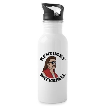 Kentucky Waterfall Mullet Redneck Herren Meeräsche - Trinkflasche mit integriertem Trinkhalm - Weiß - Rechts