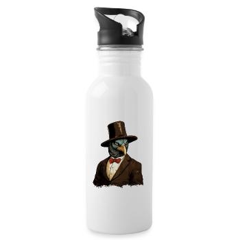 Thanksgiving American Pilgrim Turkey - Water bottle with straw - white - Right