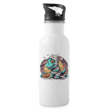 Tyrannosaurus Trex Halloween - Trinkflasche mit integriertem Trinkhalm - Weiß - Rechts