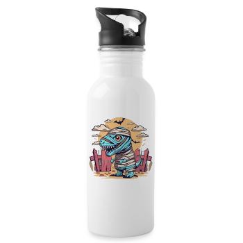 Tyrannosaurus Trex Halloween - Trinkflasche mit integriertem Trinkhalm - Weiß - Rechts