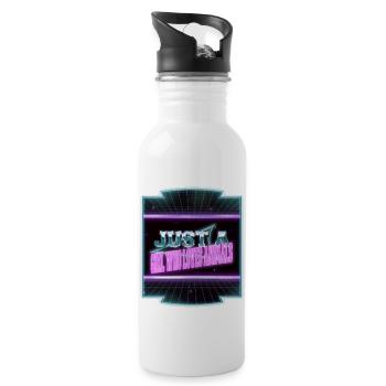 joke love books and cats art readers book children - Water bottle with straw - white - Right