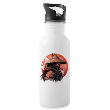 Asien 80er Japanischer Retro Samurais Samurai - Trinkflasche mit integriertem Trinkhalm - Weiß - Rechts