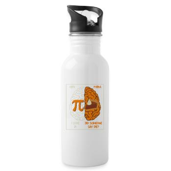 Left I love pi Right Someone said cake math - Water bottle with straw - white - Right