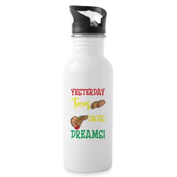 Taco Träume Taco Imbiss Taco Crew Taco Squad - Trinkflasche mit integriertem Trinkhalm - Weiß - Rechts
