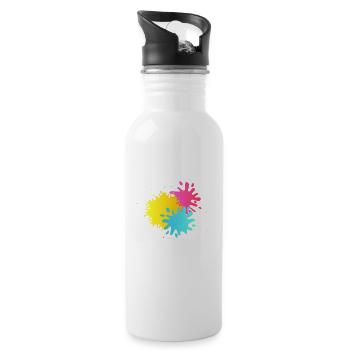 Paintball Color Splatter Splash Airsoft Player - Water bottle with straw - white - Right