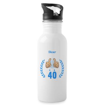 Dieser Traummann ist 40 Jahre 40 Geburtstag - Trinkflasche mit integriertem Trinkhalm - Weiß - Rechts