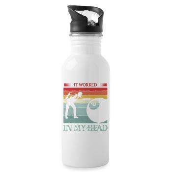 It Worked In My Head Billard Pool Billiard Player - Trinkflasche mit integriertem Trinkhalm - Weiß - Rechts