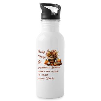 Make me want to read more Books - Water bottle with straw - white - Right
