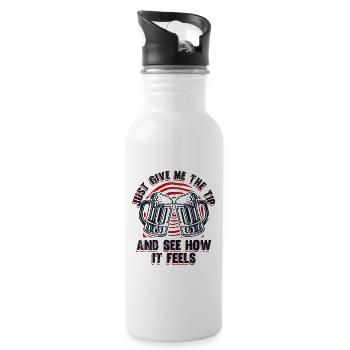 Just Give Me The Tip And See How It Feels Barmann - Trinkflasche mit integriertem Trinkhalm - Weiß - Rechts