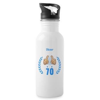 Dieser Traummann ist 70 Jahre 70 Geburtstag - Trinkflasche mit integriertem Trinkhalm - Weiß - Rechts