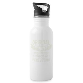 Vintage 1967 Gift Idea - Water bottle with straw - white - Right