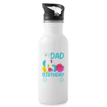 Father of the birthday boy Paintball Sport - Water bottle with straw - white - Right