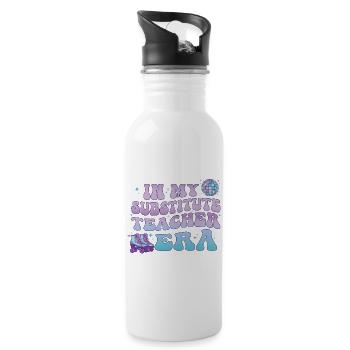 In My Substitute Teacher Era Retro Teacher - Water bottle with straw - white - Right