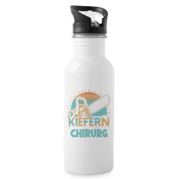 Kiefernchirurg - Trinkflasche mit integriertem Trinkhalm - Weiß - Rechts