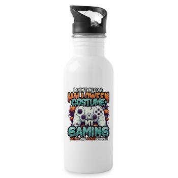 Compétences de jeu effrayantes pour Halloween - Gourde avec paille intégrée - blanc - Droite