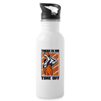 There Is No Time Off Basketballer Basketballkorb - Trinkflasche mit integriertem Trinkhalm - Weiß - Rechts