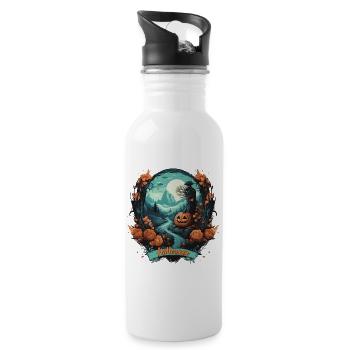 Halloween 1 - Trinkflasche mit integriertem Trinkhalm - Weiß - Rechts