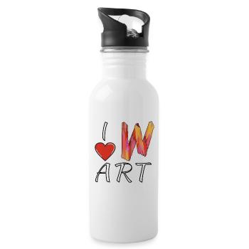 I LOVE ART LETTER W - Water bottle with straw - white - Right
