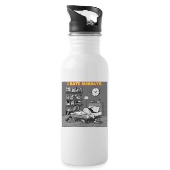 Morning grouch - I hate montage - Water bottle with straw - white - Right