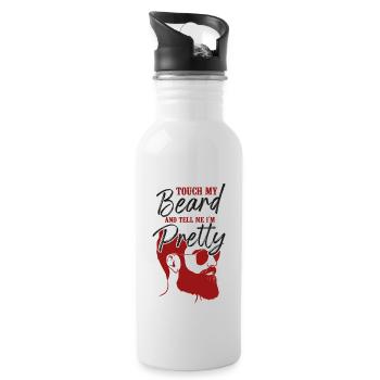 Beard Lover Bearded Man Ginger - Water bottle with straw - white - Right