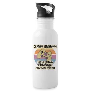 Gamer Engineer T-Shirt, Game Developer Shirt, Prog - Trinkflasche mit integriertem Trinkhalm - Weiß - Rechts