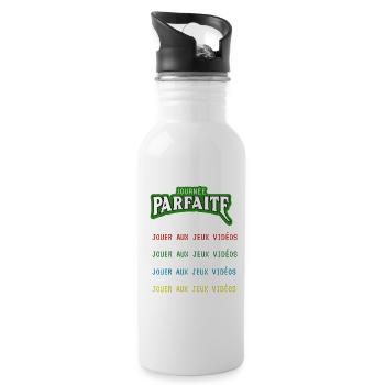 Journée Parfaite jouer aux jeux vidéos. - Gourde avec paille intégrée - blanc - Droite