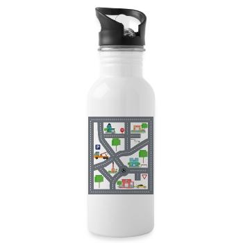Play Rug Print Super Funny Dad Gift - Water bottle with straw - white - Right