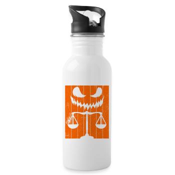 Lawyer Halloween Pumpkin - Water bottle with straw - white - Right
