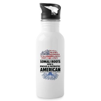 Somali Amerikanischer Patriot USA Gewachsen - Trinkflasche mit integriertem Trinkhalm - Weiß - Rechts