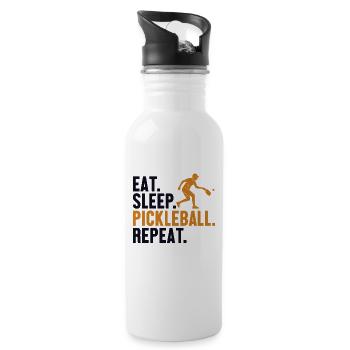 Eat Sleep Pickleball Repeat Pickleballfan - Water bottle with straw - white - Right